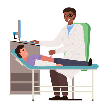 doctor examining patient medical setting clip art preview