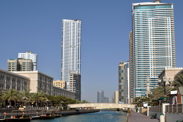 Fototapeta na wymiar Tall houses in the United Arab Emirates