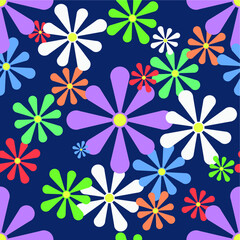 seamless pattern with flowers vector