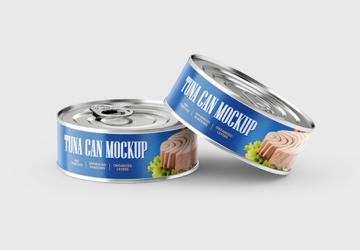 Tuna Tin Can Mockup Set for Design and Branding Projects