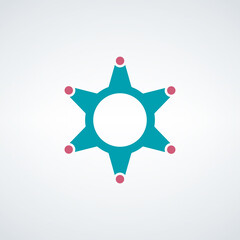Design round logo element. Shape circle logo. Star logo. Stock vector illustration isolated on white background