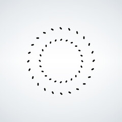 Design round logo element. Shape circle logo. Triangles circle. Stock vector illustration isolated on white background