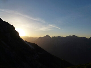 Fototapeta na wymiar Stubai high-altitude hiking trail, lap 1 in Tyrol, Austria