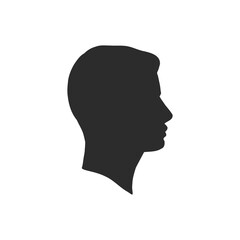 Outline side profile of a human male head. male profile vector sketch illustration