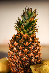 delicious pineapple baked on a wide aperture
