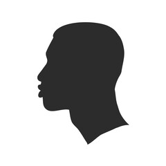 Outline side profile of a human male head. male profile vector sketch illustration