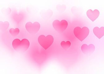 Hearts. Heart bokeh on pink color background for Valentine Day or for love scene or for Christmas festival or for wallpaper.