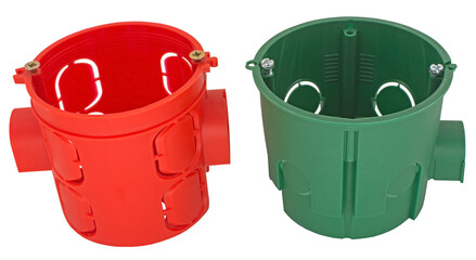 plastic electrical junction box isolated on white