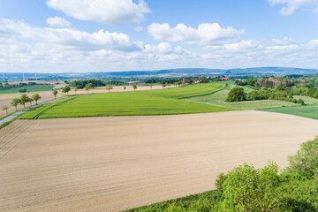 Luftaufnahme von einer ländlichen Gegend in Niedersachsen, Deutschland