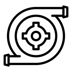 Hydro power turbine icon. Outline hydro power turbine vector icon for web design isolated on white background