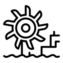 Hydro power turbine station icon. Outline hydro power turbine station vector icon for web design isolated on white background