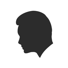 Outline side profile of a human male head. male profile vector sketch illustration