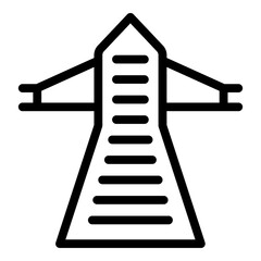 Electric tower consumption icon. Outline electric tower consumption vector icon for web design isolated on white background