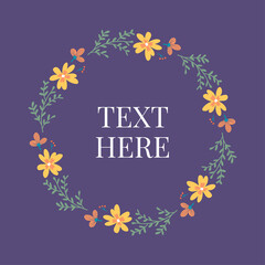 Fototapeta premium Banner for sale Frame with flowers Flyer for March 8 with the decor of floral. Invitations with frame and flower for offer and discount. Vector.
