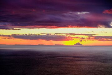 Stromboli sunset over the river