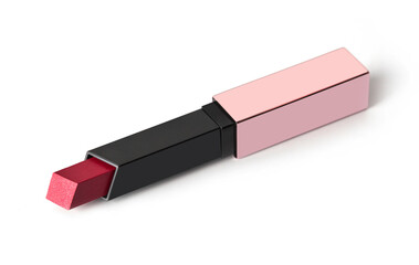 Pink lipstick on white