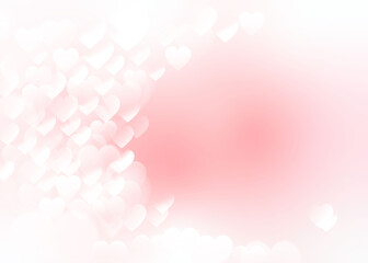 Hearts. Heart bokeh on pink color background for Valentine Day or for love scene or for Christmas festival or for wallpaper.