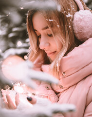 portrait of a woman in the snow