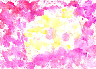 Pink abstract wet watercolor background