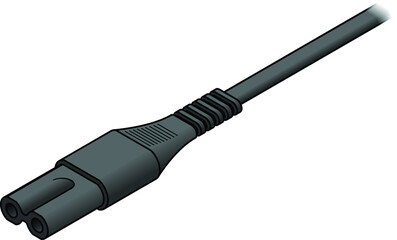 A PC/laptop power cord: 2-pin plug.