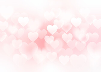 Hearts. Heart bokeh on pink color background for Valentine Day or for love scene or for Christmas festival or for wallpaper.