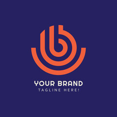 Obraz premium letter UB BU UUB monogram logo. clean and minimal monoline logo concept