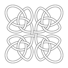 monochrome icon with Celtic knot ethnic art ornaments