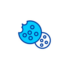 Cookies icon. Icon for cafe and restaurant in blue style.