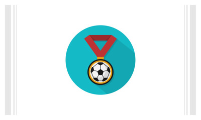 Soccer Medals flat icon vector template, Soccer icon concepts, Creative design
