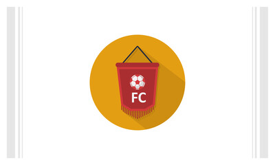 Flag a football club flat icon vector template, Soccer icon concepts, Creative design