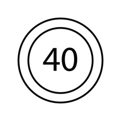 Speed Limit road sign line icon