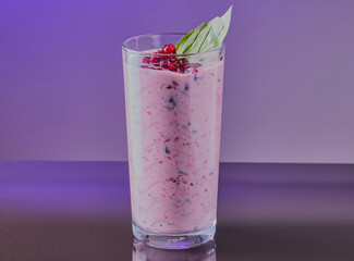 Mixed fruit smoothie in a glass.