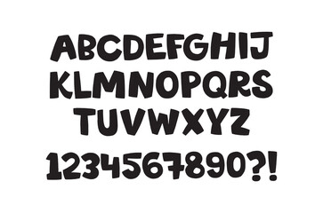 Vector stylized cartoon English Alphabet. Hand drawn typeface - 407041158