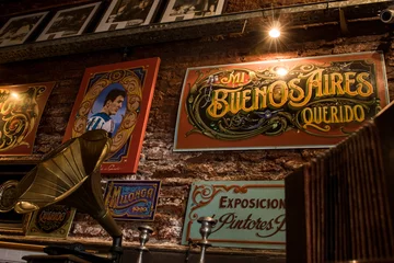 Foto auf Acrylglas Buenos Aires La Boca, Buenos Aires, Inside old bar "La Perla" founded in 1882, located in the neighborhood of La Boca, in Buenos Aires, Argentina.