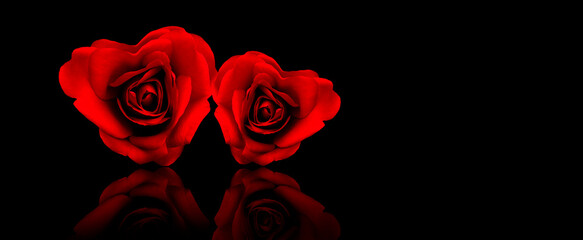 Rosen-Herzen zum Valentinstag