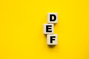 word FED written on cubes . You can use in business, marketing and other concepts.