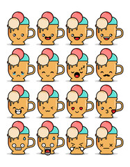 Cute Ice Cup Mascot Character Collection