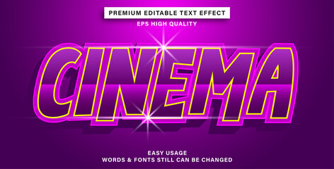 editable text effect cinema
