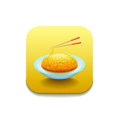 Noodles Fast Food Logo Vector Symbol Icon Design Style