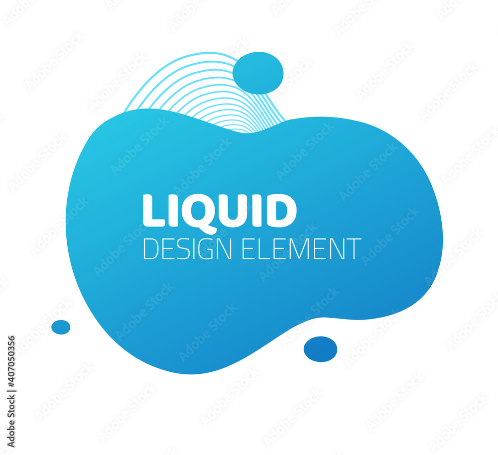 Aufkleber Fluid liquid splash frame element design for text copy space vector abstract, modern design of blob background shape, blue color curve pattern, backdrop idea for flyer or presentation