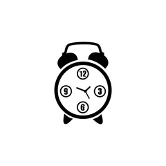 Digital table clock black icon vector