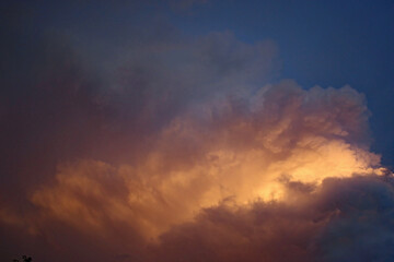 	
Storm clouds in the evening light