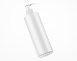 White Soap Matte Bottle Mockup - 3D Illustration Isolated on White, Halfside View