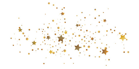 Star confetti. Golden casual confetti background.
