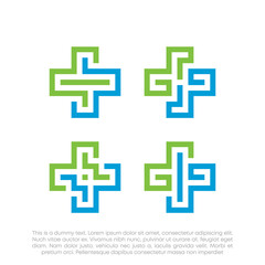 Obraz premium Abstract logotype set for medical pharmacy. Logo design template. Medical health