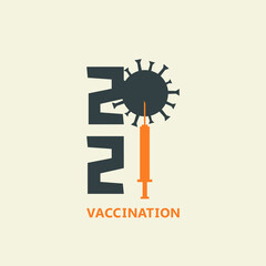 Vaccination. 2021 new year in pharmacology fight virus. Covid-19 global vaccination. Antiviral therapy. Coronavirus treatment and prevention. Medical background. Vector illustration