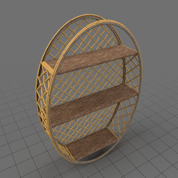 Rattan hanging shelf
