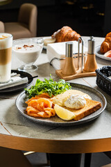 tasty breakfast in the cafe