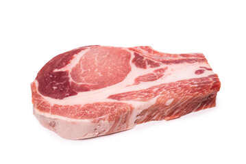 Raw pork isolated on white background.