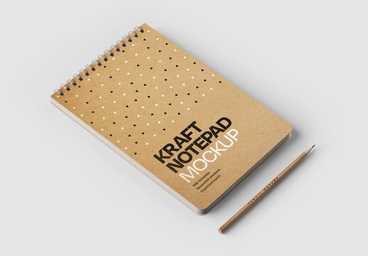 Kraft Notepad Mockup for Stationery and Office Branding